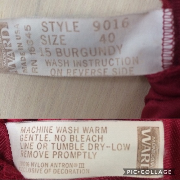 Vintage burgundy midi slip, sz XL - Picture 4 of 6